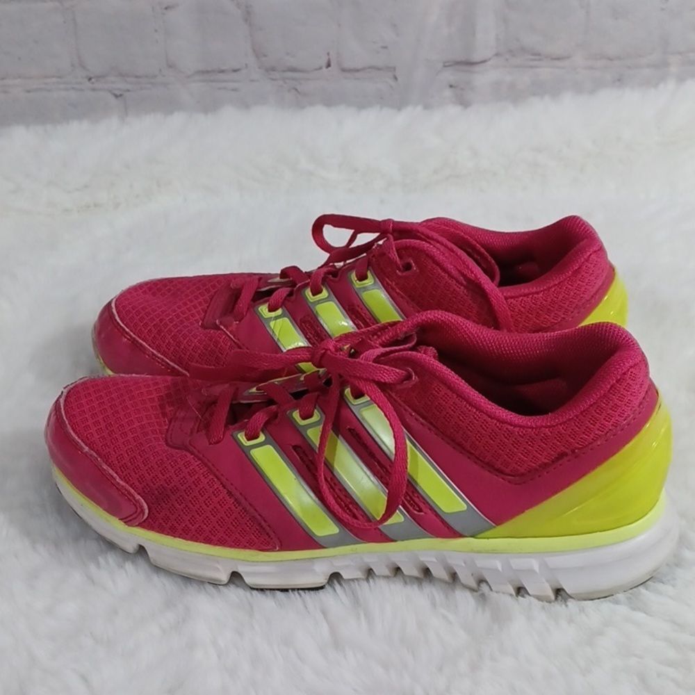 Adidas Women's Pink & Neon Yellow #2411963 Track Running Sneakers sz 6 M